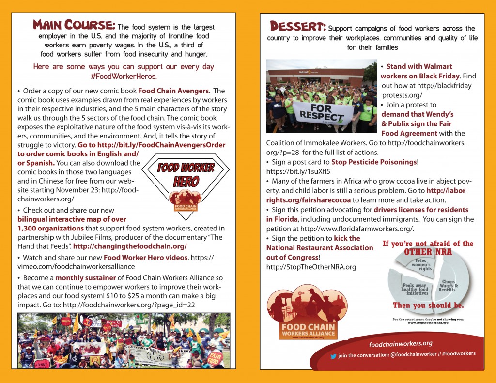 International Food Workers Week menu, page 3